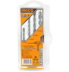 6-10MM BỘ MŨI KHOAN BÊ TÔNG ĐUÔI GÀI 4 CHI TIẾT INGCO AKDB2055